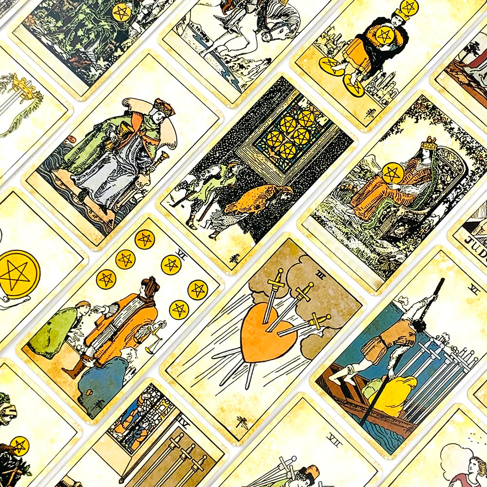 ✨ Metal Box Gilded Tarot Cards Deck – 78 Cards | Elegant Divination & Family Board Game | English Version with Paper Guidebook