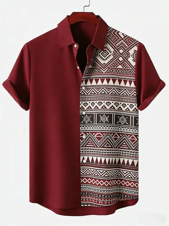 🗿 The Tribal-Aura 3D Masterpiece: Premium Men’s Hawaiian Linen Shirt – High-Definition 3D Ethnic Graphic Print, Ultra-Breathable Short-Sleeve Button-Down with Reinforced Shirt Collar