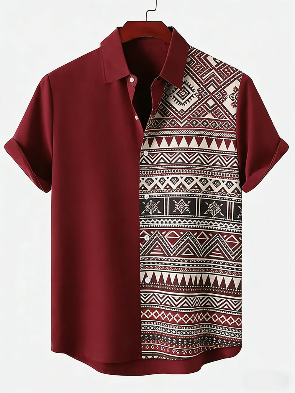 🗿 The Tribal-Aura 3D Masterpiece: Premium Men’s Hawaiian Linen Shirt – High-Definition 3D Ethnic Graphic Print, Ultra-Breathable Short-Sleeve Button-Down with Reinforced Shirt Collar DXFZB-1