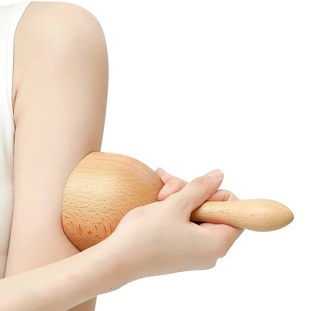 Wooden Handheld Massage Cup – Swedish Wood Therapy Cup for Lymphatic Drainage, Body Sculpting & Anti-Cellulite Gua Sha﻿