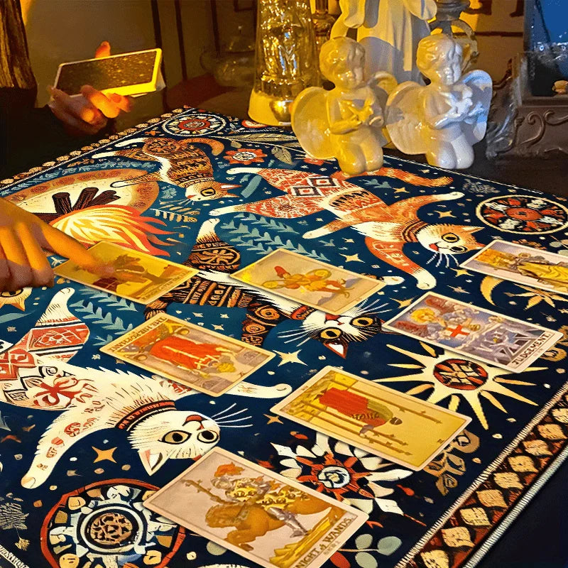 🔥 Gorgeous Bohemian-Style Square Altar Cloth | Tarot Reading Mat & Astrology Tablecloth – Mystical Home Decor for Witchcraft