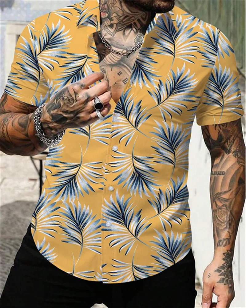 🎨 The Geometric 3D Block Masterpiece: Premium Men's Color-Block Hawaiian Shirt – High-Definition Digital Print, Breathable Short-Sleeve Button-Down, and Inclusive Oversized Silhouette (Up to 5XL)