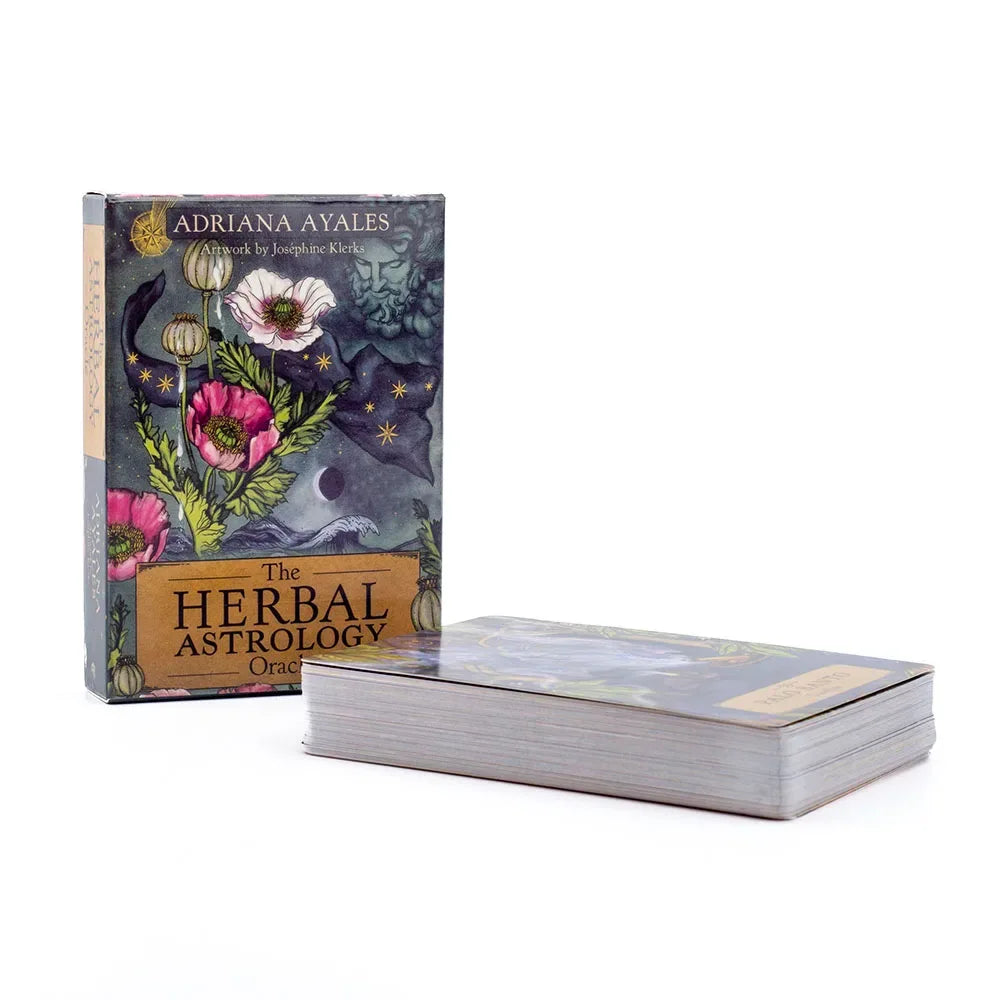 🌿 Herbal Astrology Oracle Deck – 55 Beautifully Illustrated Cards | Ancient Plant Healing & Astrological Wisdom | 10.4 x 7.4 cm | Board Game Edition