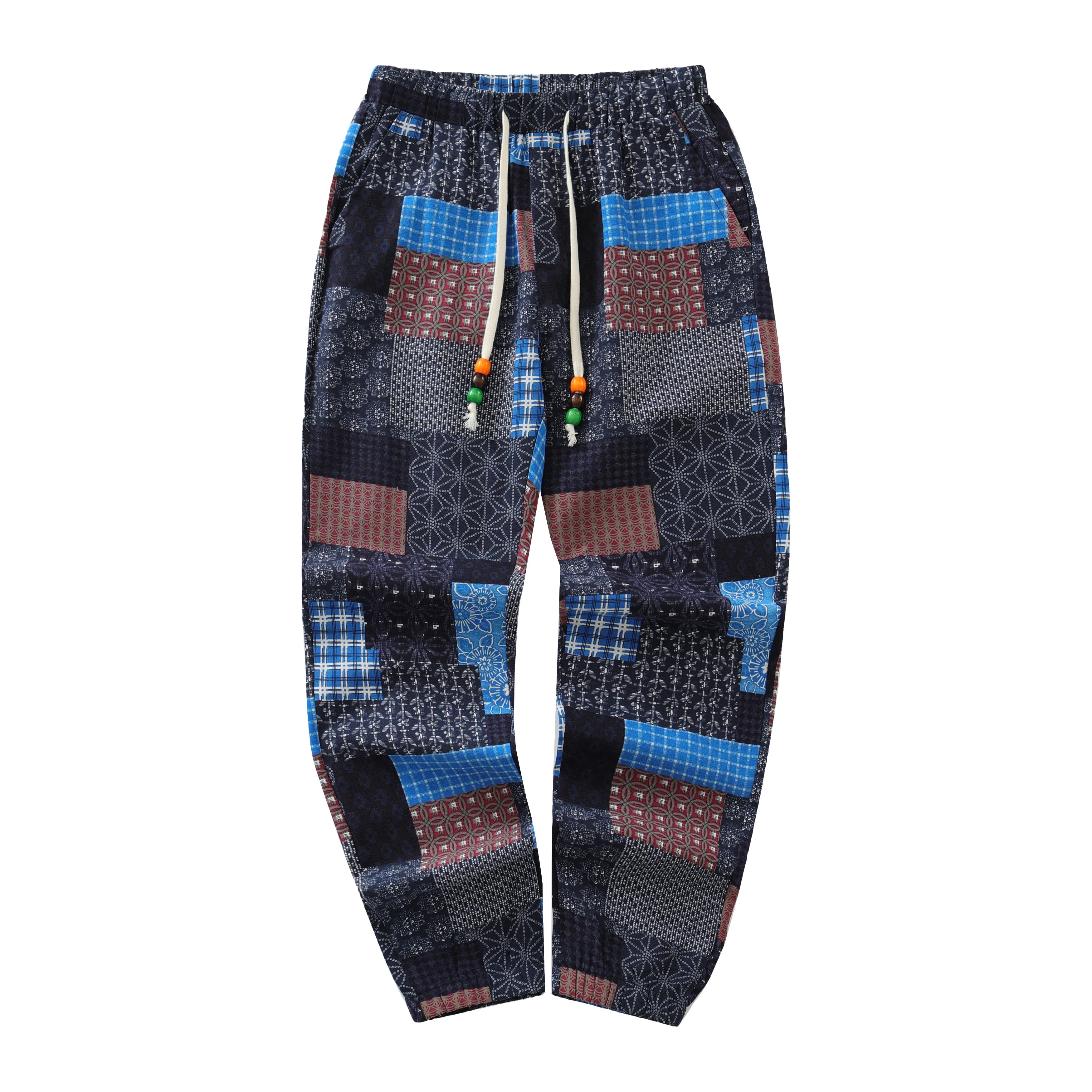 ✨ The Euro-Heritage Paisley Linen Trousers: Premium Men's Cotton-Linen Blend Casual Pants – Featuring Intricate 3D Paisley Graphics, Mid-Waist Drawstring, and Tailored Comfort for Spring/Autumn Seasons S01H
