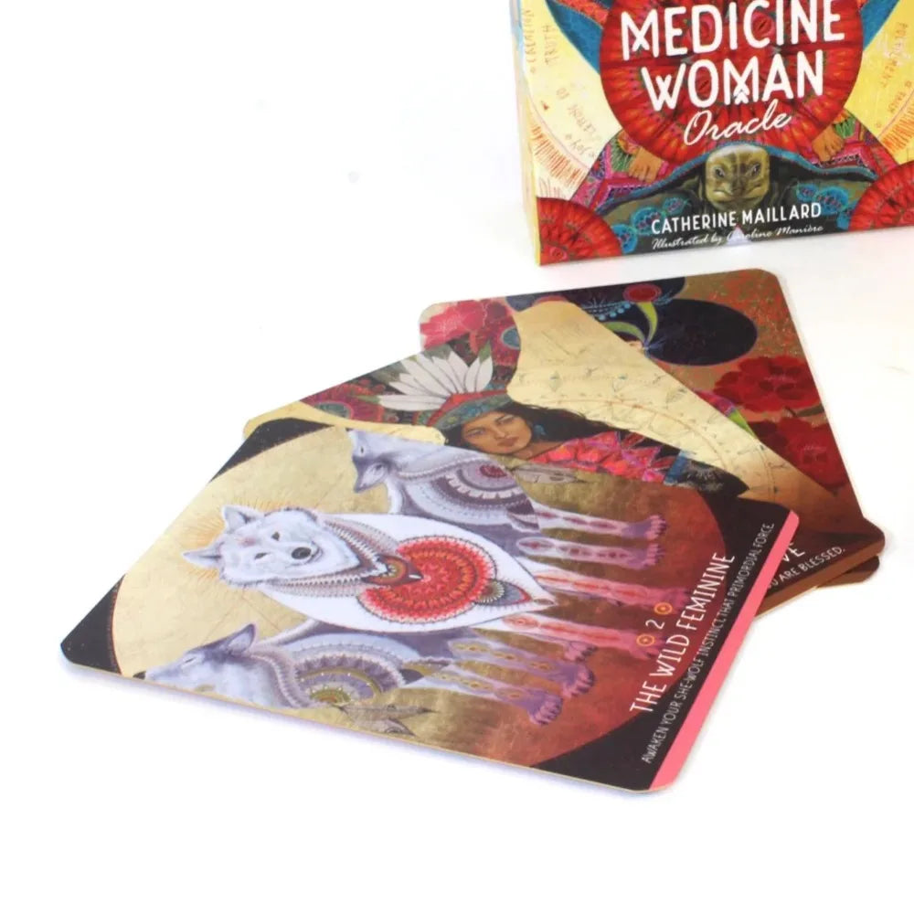 🌿 Medicine Woman Oracle Deck – 49 Cards | Discover The Archetypes of The Divine Feminine | English Guidebook Included | Shamanic Wisdom & Feminine Empowerment | Perfect for Meditation & Spiritual Growth