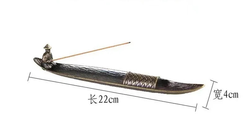 🚣‍♂️ Japanese Style Incense Holder – Old Men Fishing Boat Design | Aromatherapy Stick Burner & Zen Home Decor Ornament | Free Shipping