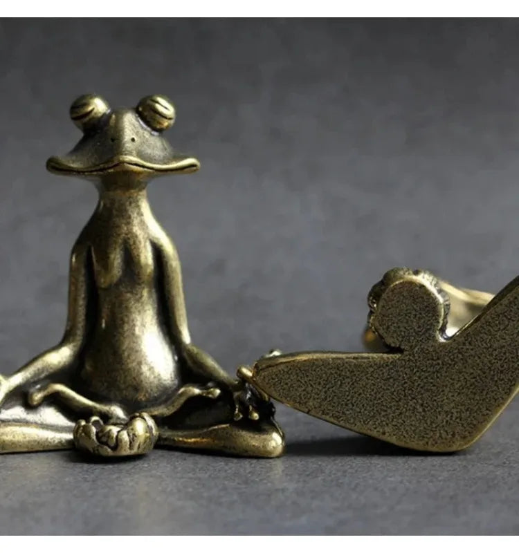 🐸 Retro Copperware Zen Frog Incense Holder – Solid Pure Copper Tea Pet & Aromatherapy Ornament | Handmade Meditation Décor | Free Shipping