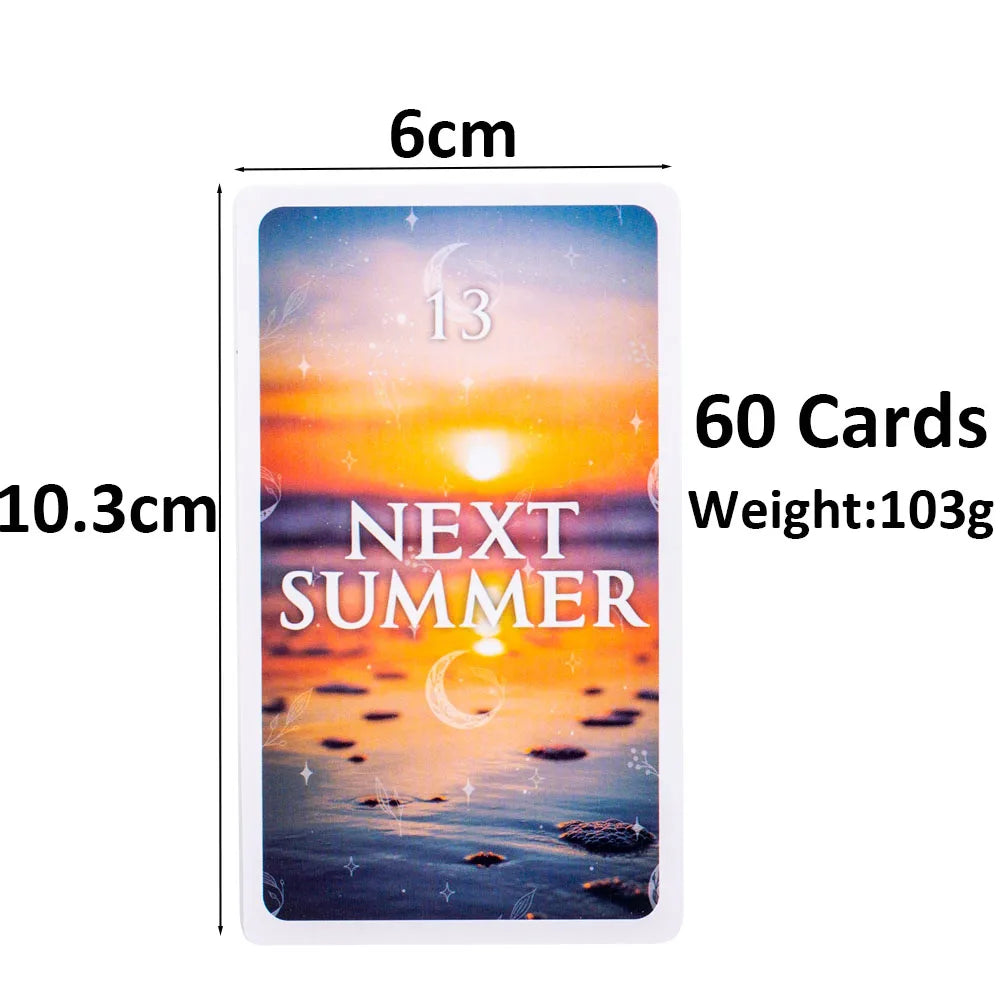 Mystical Timing Oracle – 60-Card Twin Flame and Cosmic Tarot Deck (10.3x6 cm) for Time Frame Divination and Family Board Games