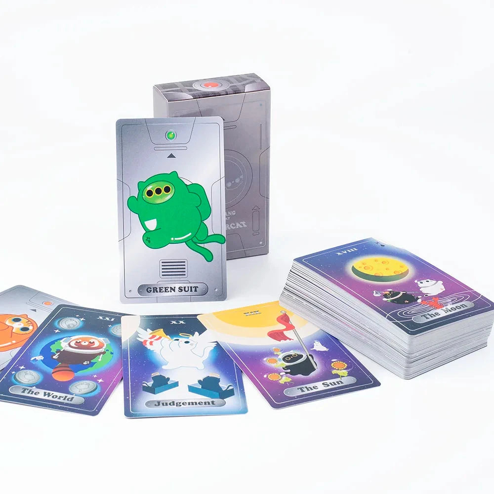 🐱 Yin Yang The Cat Univercat Tarot Deck – 83 Magical Cards | English Edition | Divination & Family Board Game Set