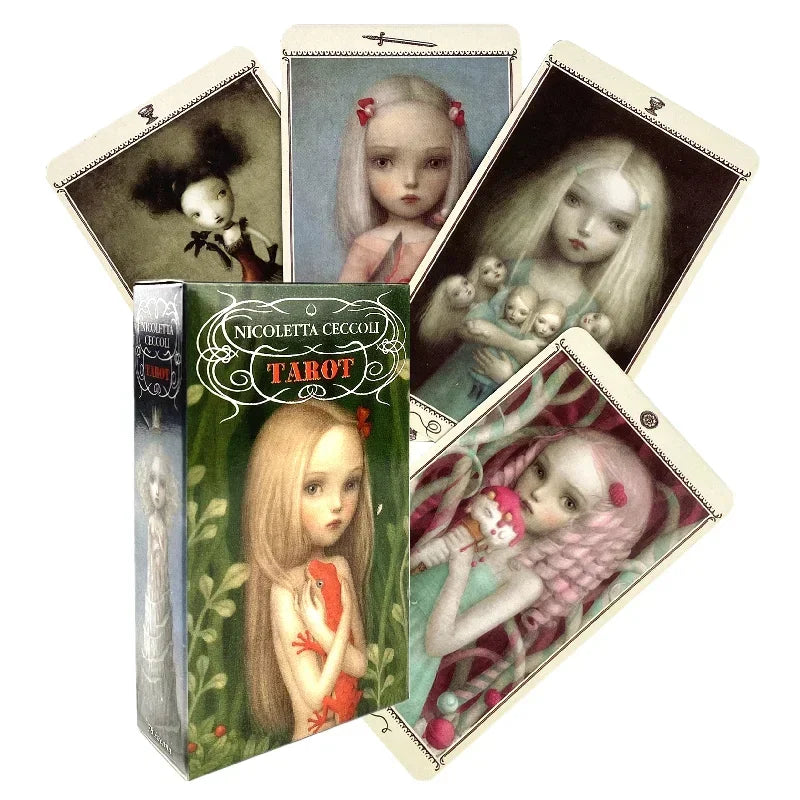 Nicoletta Cecco Tarot Deck – 78-Card Multilingual Beginners Set with Guidance Booklet for Divination and Board Games