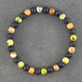 ✨ Natural African Pine Stone Beaded Bracelet – Authentic Picture Stone Bohemian Bangle for Men & Women – Volcanic Elastic Jewelry, Perfect Friendship Gift 33