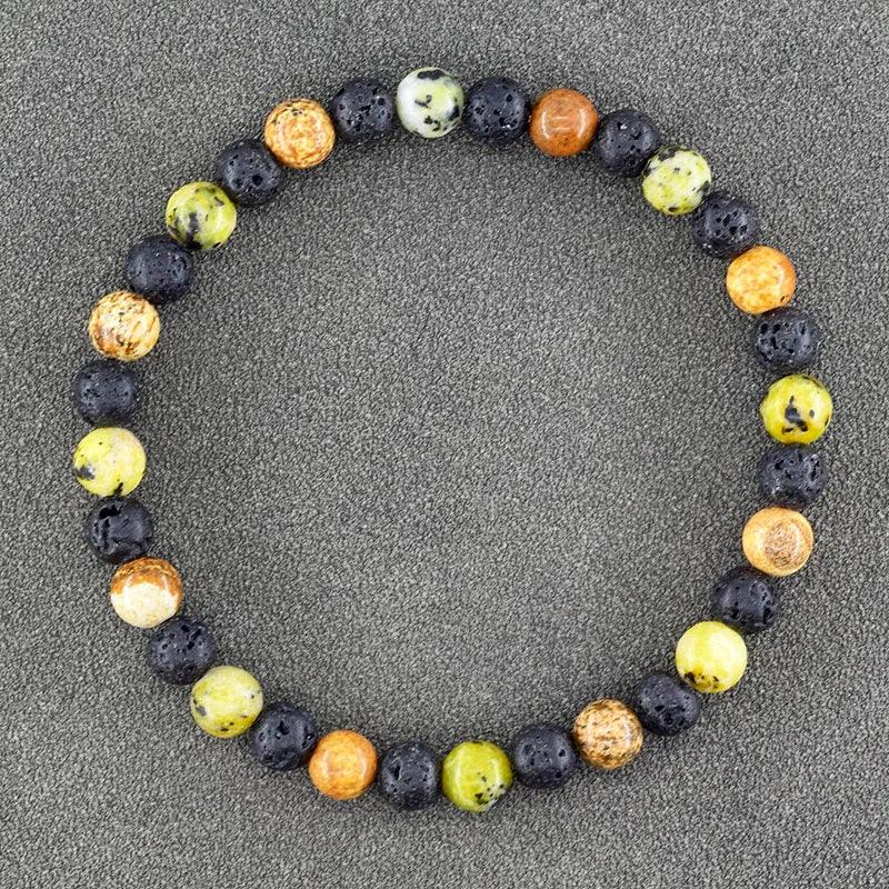 ✨ Natural African Pine Stone Beaded Bracelet – Authentic Picture Stone Bohemian Bangle for Men & Women – Volcanic Elastic Jewelry, Perfect Friendship Gift 33