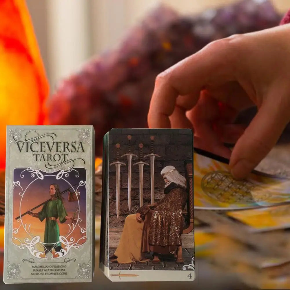 ♾️ Vice Versa Tarot Deck – Double-Sided 78-Card English Oracle Set for Spiritual Insight and Interactive Board Gaming