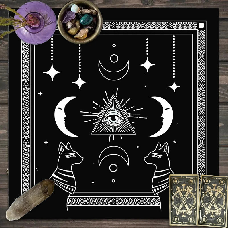 🌟🌙Mystic Star Moon Tablecloth | Bohemian-Style Table Decor & Accessories – Perfect for Tarot Party Table Setting YLB-1