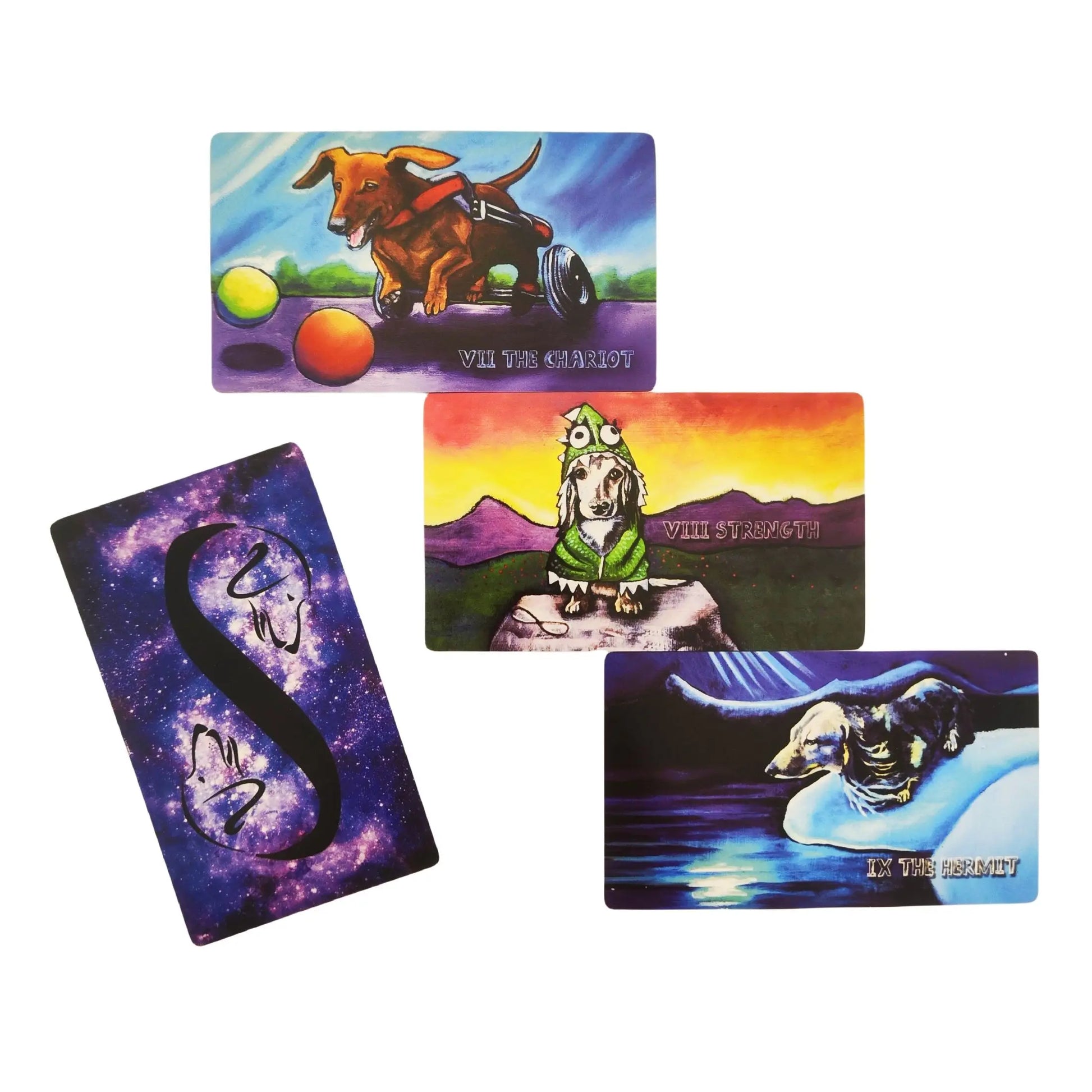 🐾 Low Rider Dachshund Tarot Deck | 78-Card Dachshund-Themed Beginner Tarot with Guidebook, 12x7cm