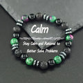 ✨ Natural Sparrow Stone and Black Volcanic Onyx Beads Bracelet – Classic Unisex Jewelry for Capillary Function and Immunity Enhancement 13 Epidote 8 mm Beads