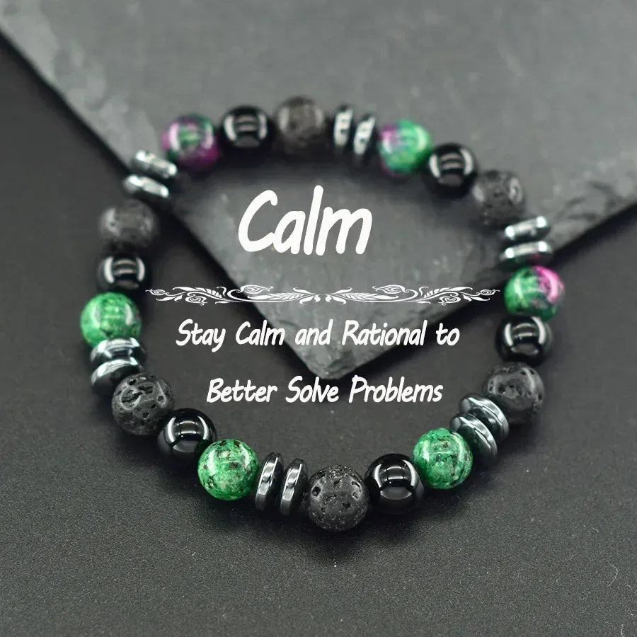 ✨ Natural Sparrow Stone and Black Volcanic Onyx Beads Bracelet – Classic Unisex Jewelry for Capillary Function and Immunity Enhancement 13 Epidote 8 mm Beads