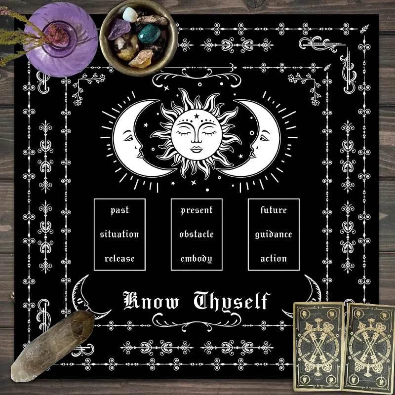 Moon Phase Tarot Card Tablecloth - Gold for Spiritual Readings and Rituals JP164