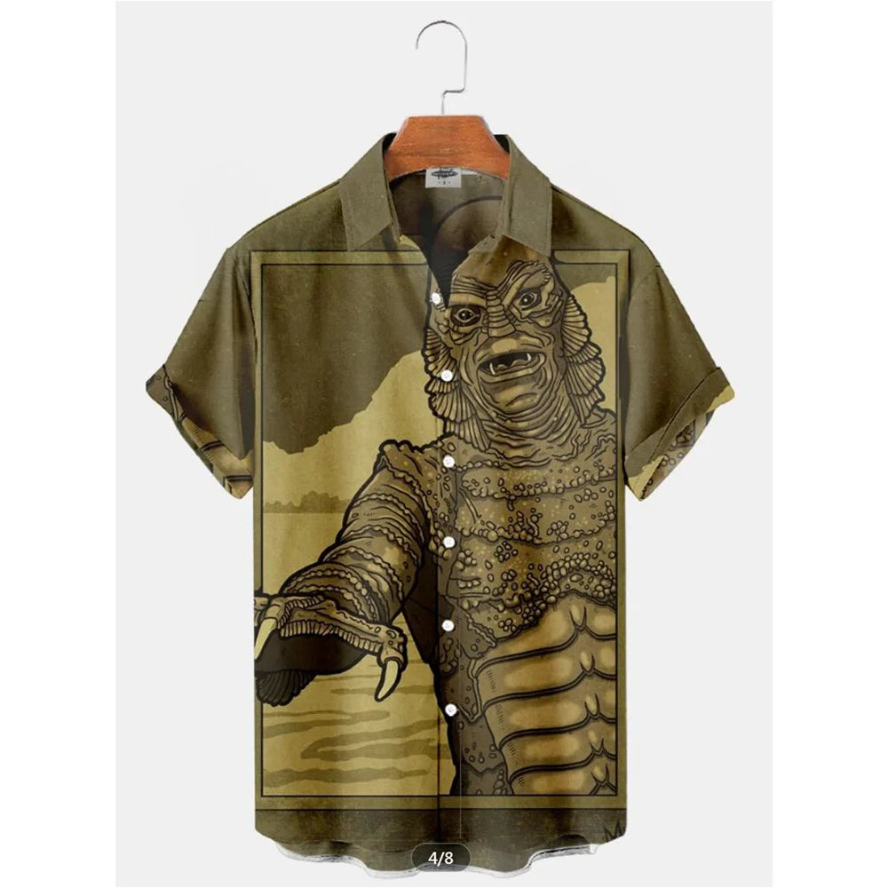 ✨ The Timeless Icon Edition: Premium Men’s Retro Character Graphic Shirt – High-Definition Vintage Animation Art, Couples' Matching Halloween Style, Breathable Quick-Dry Hawaiian Beach Shirt, and Sophisticated Urban-Holiday Short-Sleeve (XS-5XL) CS2024TGBA2783