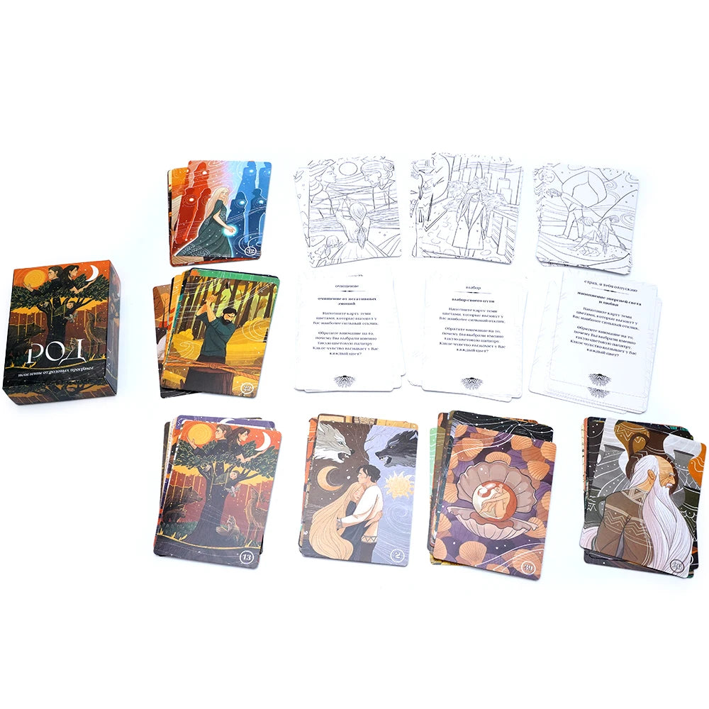 🃏 TAPO POI Tarot Deck – 78 Cards | Russian Edition | Healing from Ancestral Programs | Fate Divination & Multiplayer Board Game | Paper Instruction Guide Included | Family & Party Fun