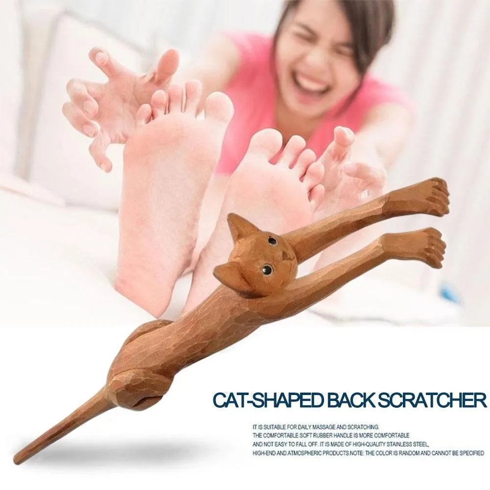Cute Cat Shape Wooden Back Scratcher – Relaxing Claw Massage Tool for Itch Relief & Skin Protection﻿