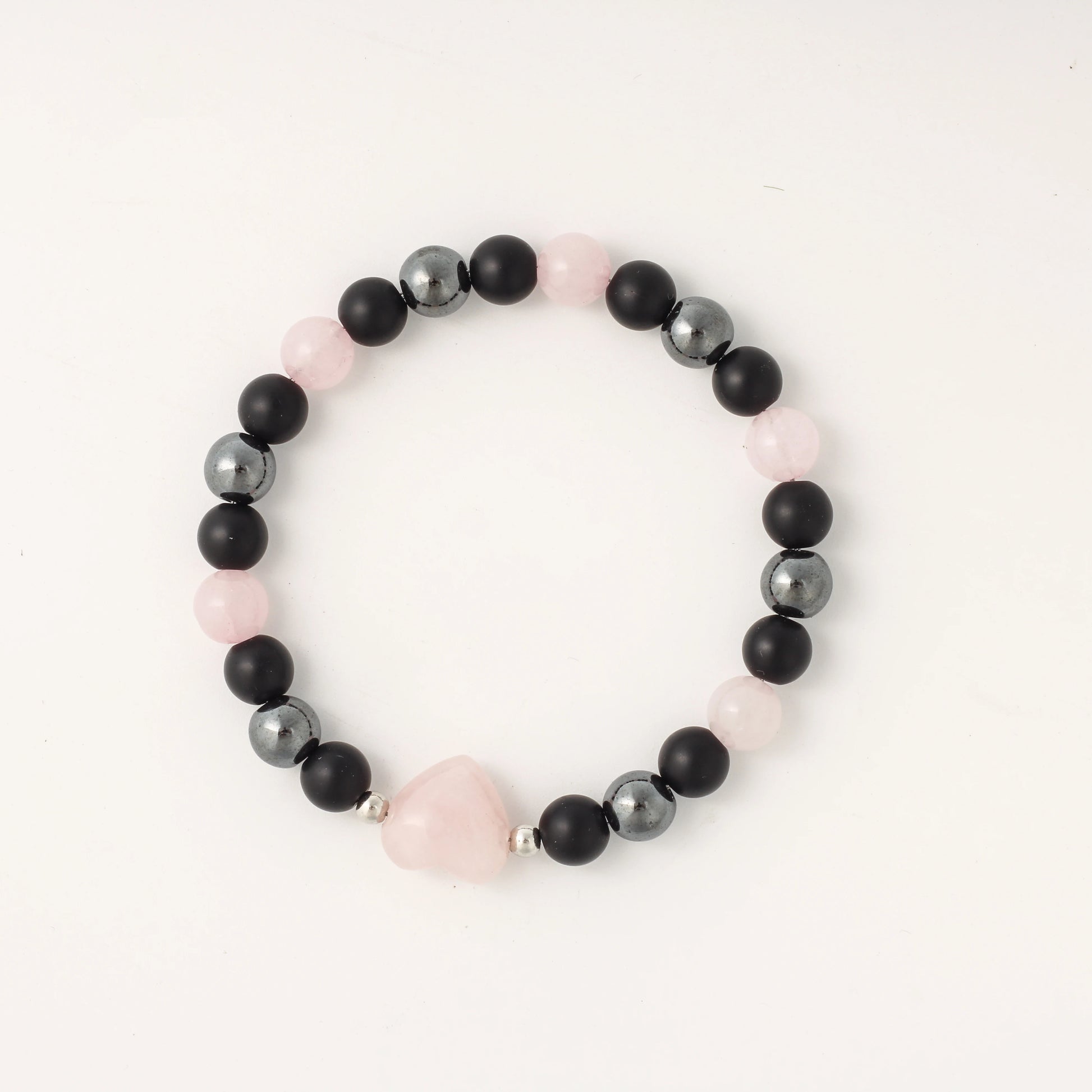 ✨ Luxury Winter Jewelry – Black, Yellow & Silvery Tiger’s Eye Hematite Brazaletes – High-Quality Natural Stone Bracelets for Family Gatherings L1968-pink