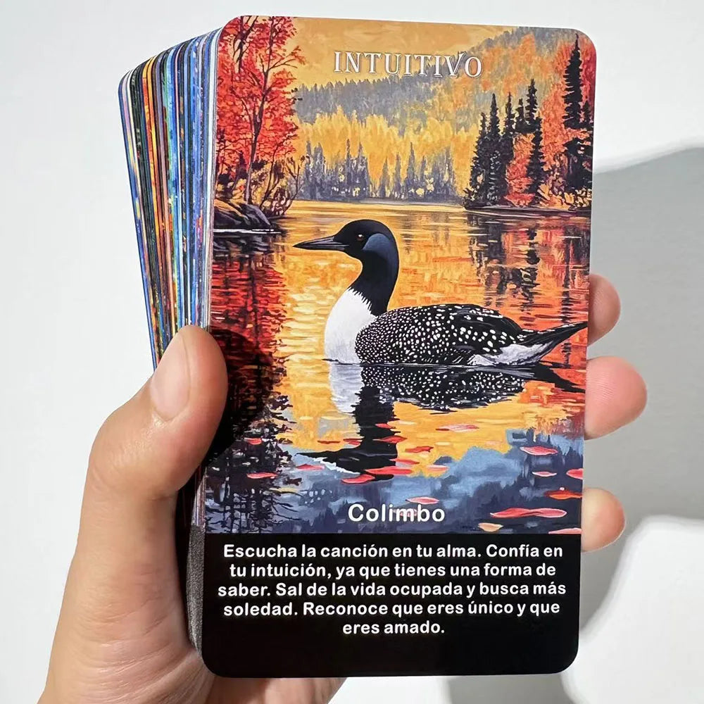 🦜 Spanish Animals Tarot Deck – 52 Cards | Spirit Animal Messages | Oracle & Tarot Fusion | Compact 12 x 7 cm Cards | Divination, Meditation & Family Board Game