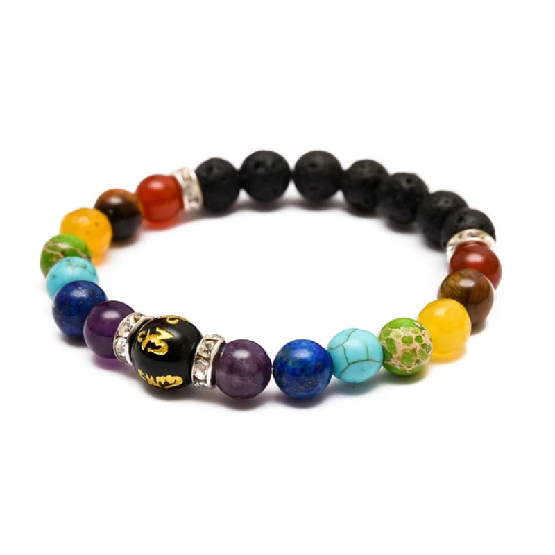 🧘‍♂️ 2pcs 7 Chakra Bracelets with Meaning Cards | Natural Crystal Healing Jewellery | Anxiety Relief & Energy Balancing | Mandala Yoga Bracelet | Gift for Men and Women