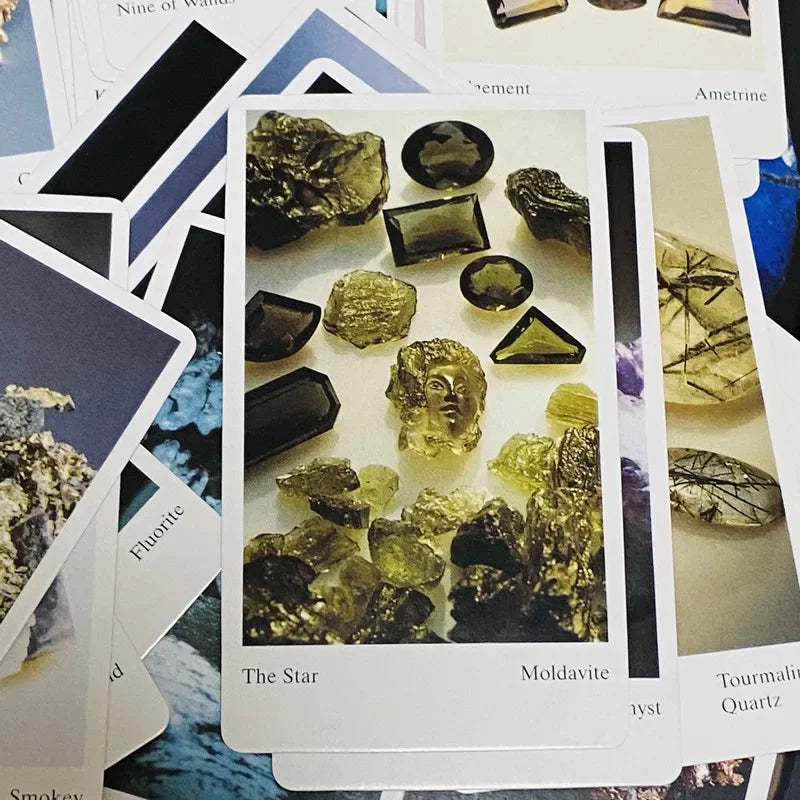🔮 The Tarot of Gemstones and Crystals – 78-Card Deck with Instruction Booklet, Featuring Photographs of Nature’s Most Beautiful Crystals and Stones, Perfect for Intuitive Divination and Spiritual Connection