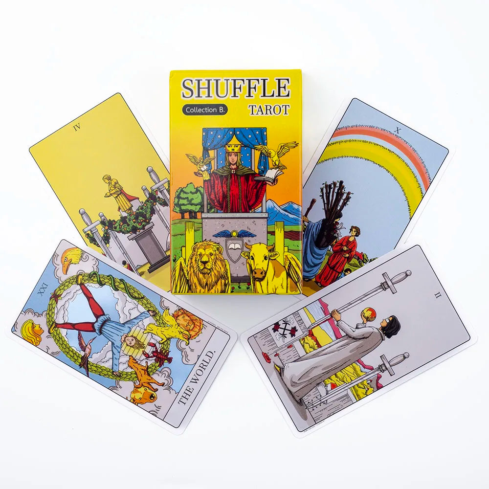 🔮 Shuffle Tarot Collection B – Shuffled World of RWS Tarot Deck | 80 Cards | Rider Waite Smith Inspired | Compact 10.3 x 6 cm | Creative Storytelling Divination Tool | Board Game Compatible
