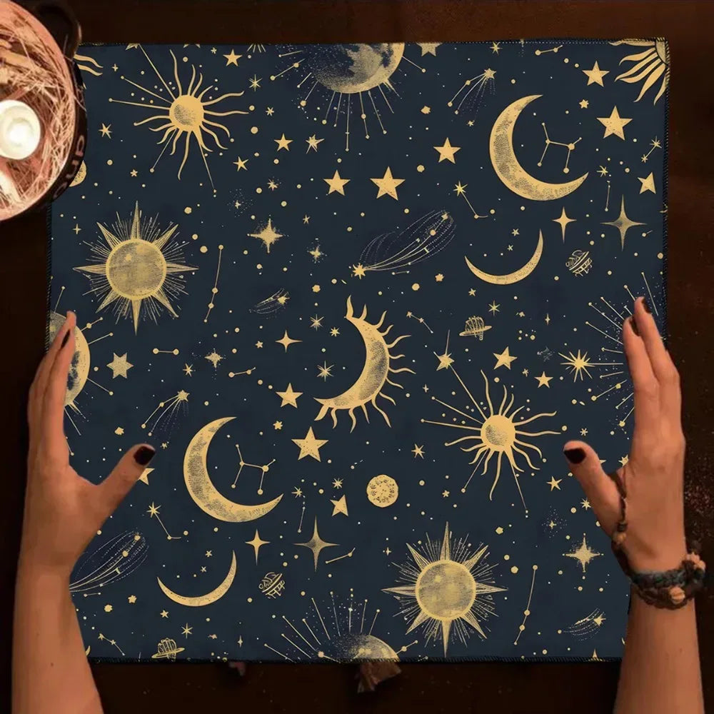🌌Galaxy Sky Tarot Tablecloth | Altar Cloth with Cosmic Starry Night Design – Astrology Divination Cloth & Tarot Mat for Mystical Home Decor