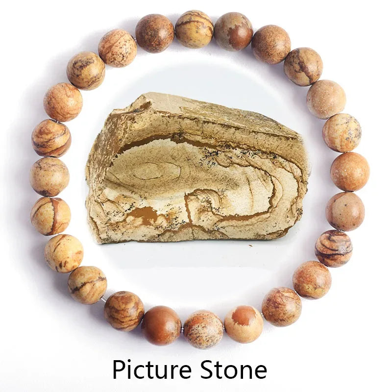 ✨ Natural Stone Protection Bracelet – Dragon Blood Beads, Quartz & Onyx Stretch Jewelry for Men & Women – Healing Reiki & Yoga Energy Bracelet 5 Picture Stone