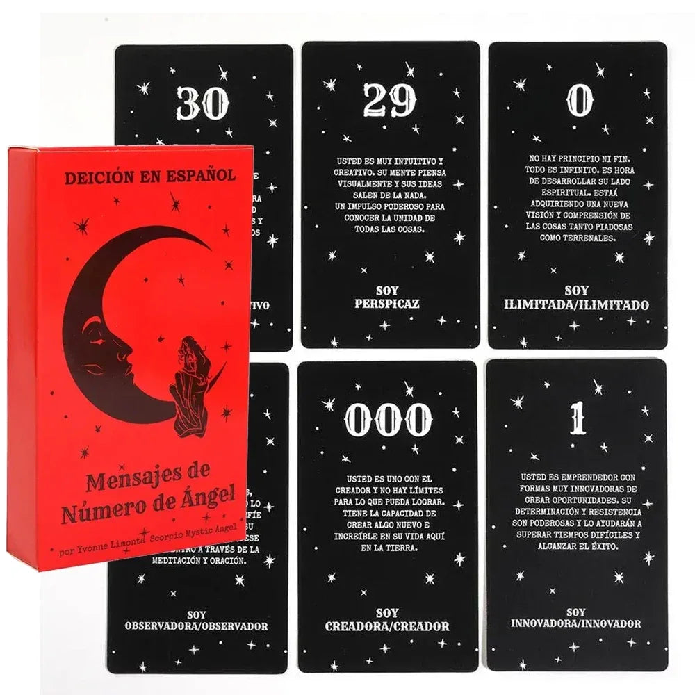 Angel Number Tarot Cards - 53-Card Oracle Deck for Spiritual Guidance, Family Fun, and Divination