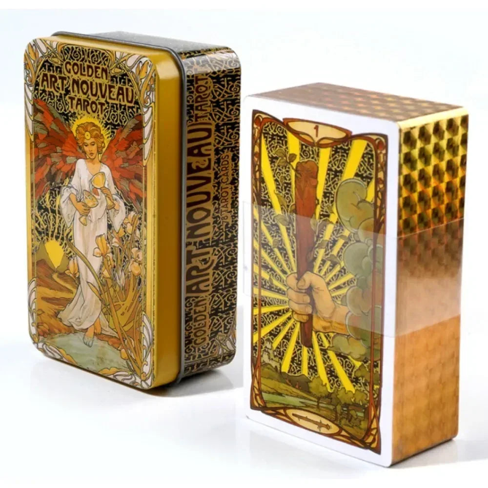 Wondering Spirit Tarot Deck – 78 Gold-Edged Cards in Durable Tin Box Deep Sapphire