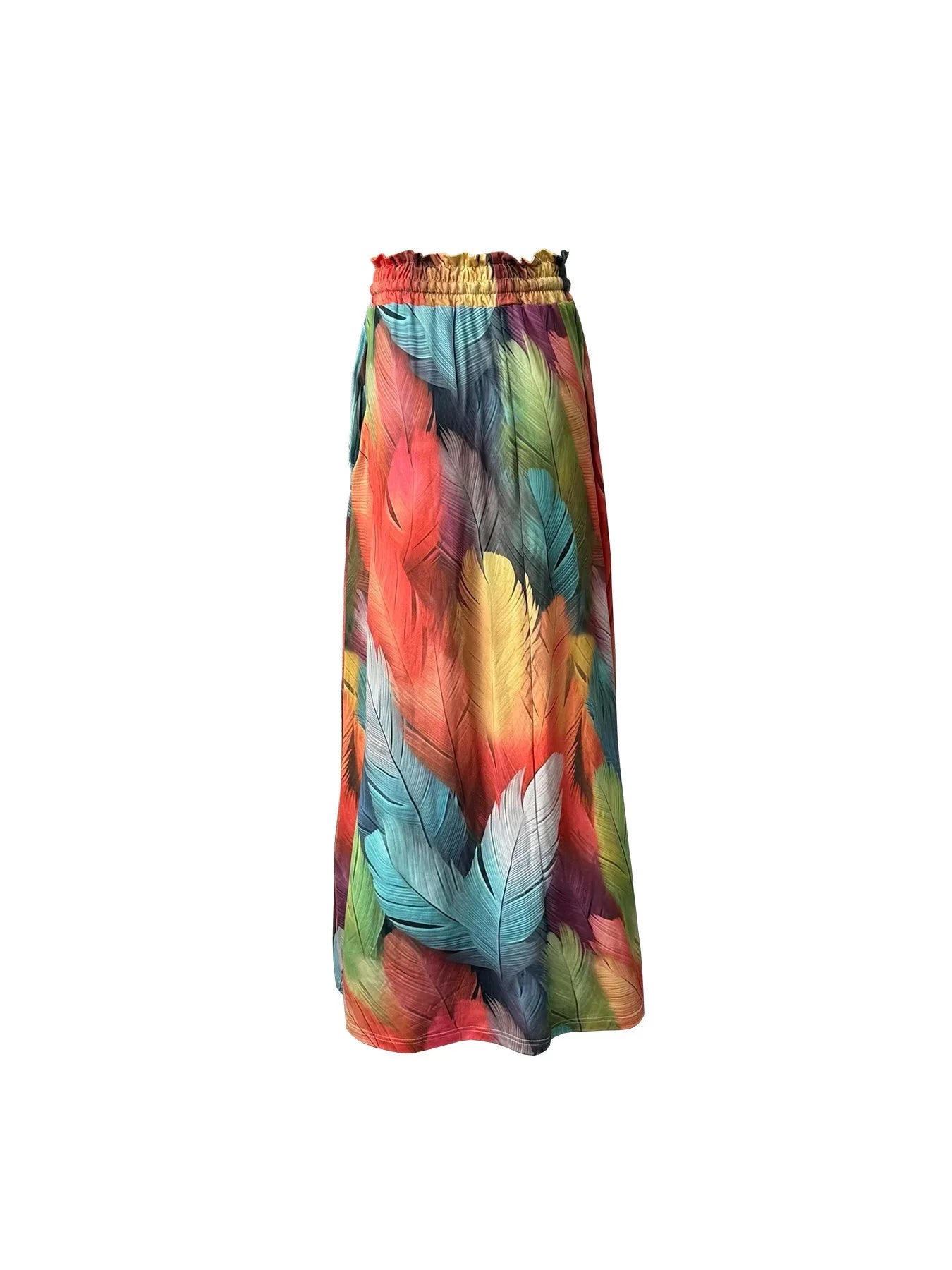Bohemian High Waist Skirt - 3D Digital Print for Spring/Summer Fashion