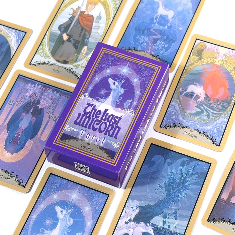 The Last Unicorn Tarot – 78-Card English Edition Deck with Guidebook for Personal Use & Family Board Games