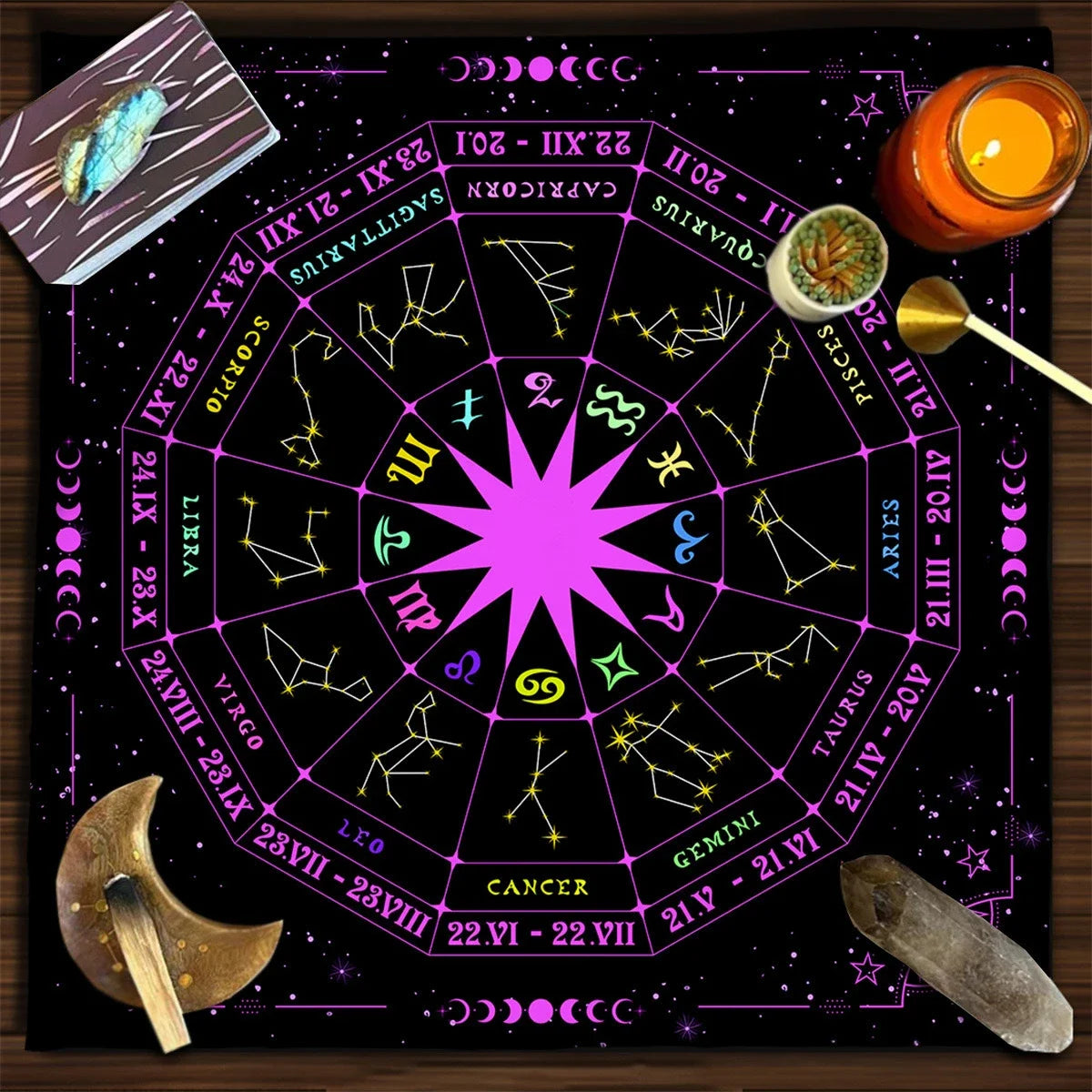 🃏 Mandala Tree of Life Tarot Tablecloth – Sea Velvet Square Butterfly Altar Cloth for Tarot Readings, Terrace Dining & Multi-Purpose Mystic Decor 044