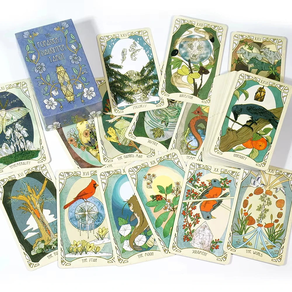🌿 Forager's Daughter Tarot Deck – 83 Cards | Nature-Inspired Tarot with Rich Symbolism | Compact 10.3 x 6 cm Size | Divination & Family Board Game | No Paper Guidebook Included