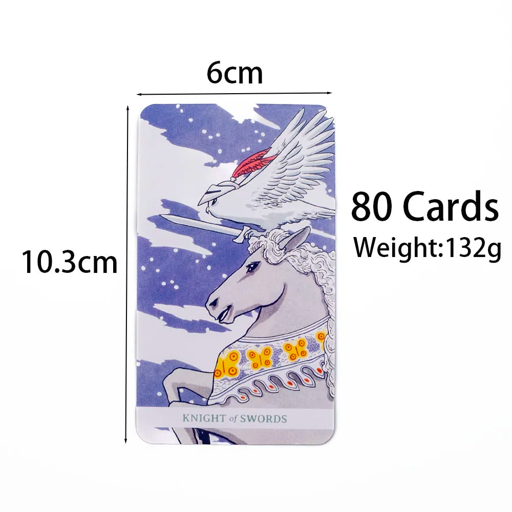 🦉 White Winny Tarot – 80-Card Fortune Telling & Divination Deck with PDF Guidebook for Intuitive Readings, Self-Discovery & Party Board Game