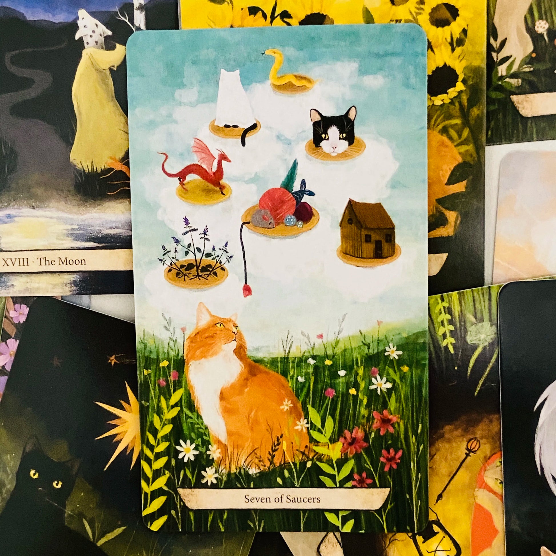 🃏 Enchanted Forest Felines Tarot Cards – 78 Cards Deck Featuring The Power of Cat-omancy, Perfect for Cat Lovers and Spiritual Readings