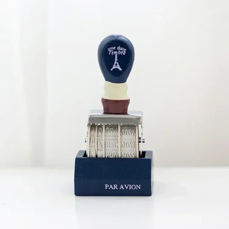 🔤 Wooden Alphabet Letter Stamps Set – Vintage Uppercase & Lowercase Rubber Stamps with DIY Self Ink Pad | Perfect for Diary, Album, Handmade Art & Craft blue roller stamp