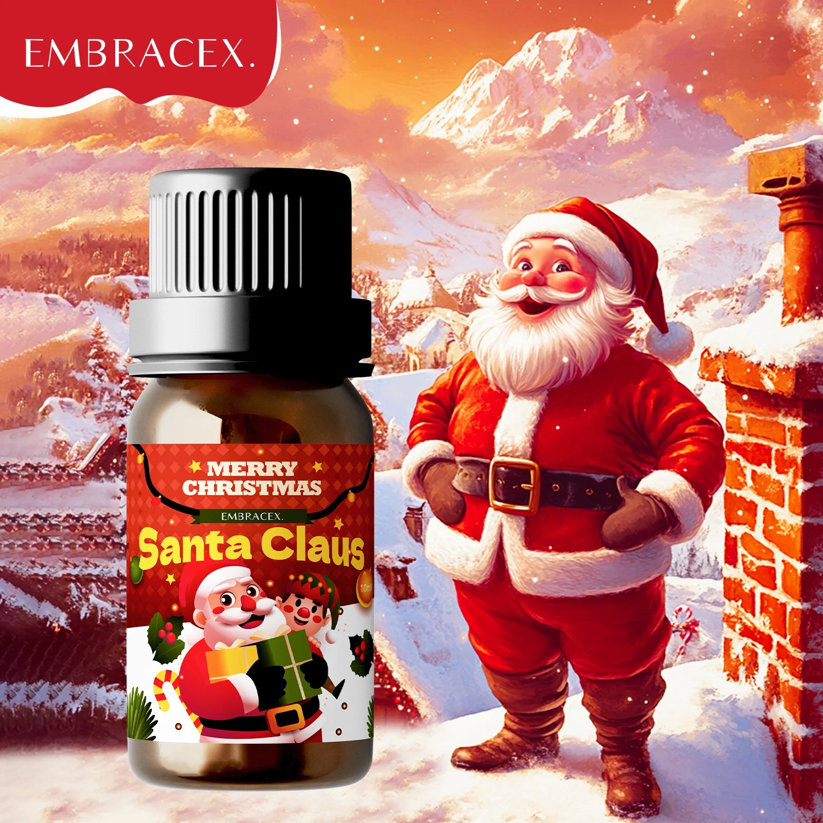 🎄 6PC/1PC 10ML Merry Christmas Essential Oils – Natural Fragrance Oil Gift Set for Christmas Candles, DIY Crafts, Humidifiers﻿ Gift Santa Claus