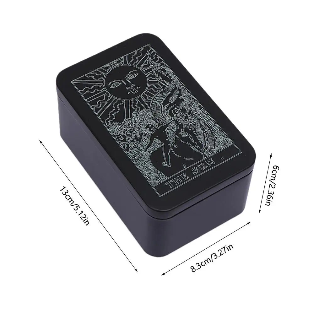 Tarot Cards Box Iron Case Holder for Card Deck Storage Portable Tarot Organizer Storage Case Holder Box For Tarot Cards And Game B