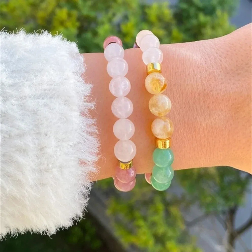 ✨ Good Luck Bracelets for Women – Real Natural Stone Citrine, Tiger Eye & Amethyst – Luxury Original Jewelry Gift for Girlfriend, Mom