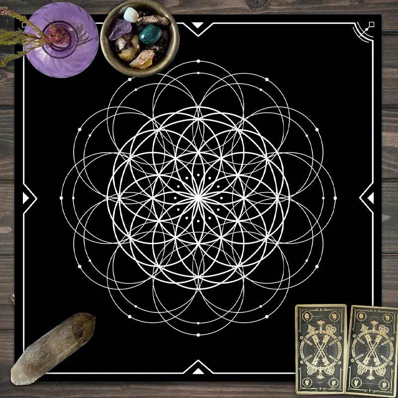 Moon Phase Tarot Card Tablecloth - Gold for Spiritual Readings and Rituals JP185