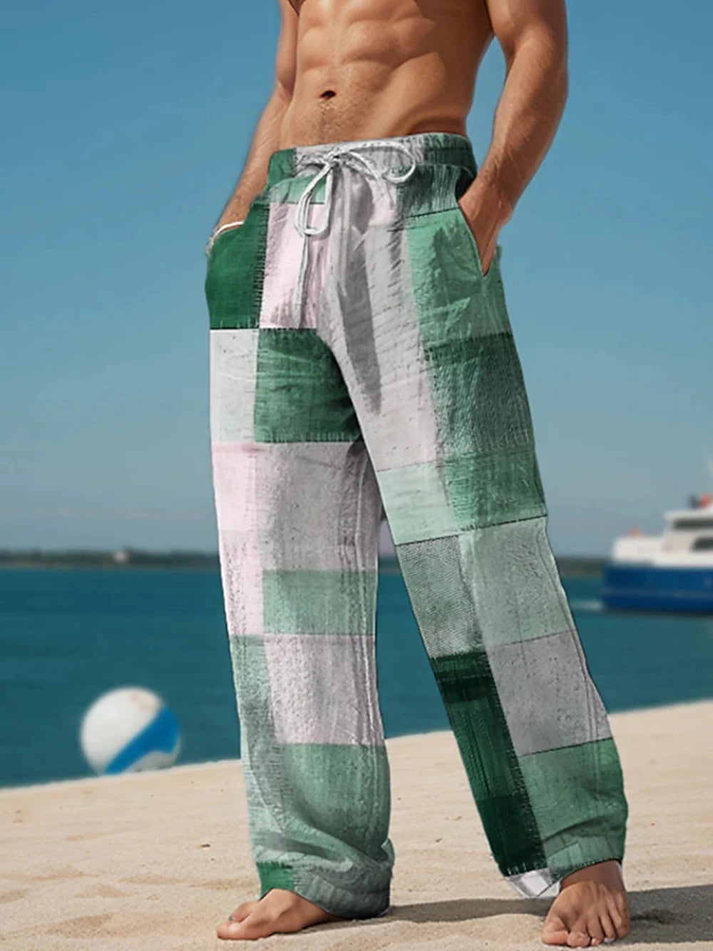✨ Urban Breeze 3D Color-Block Plaid Summer Shorts: Men's High-Definition Graphic Beachwear & Relaxed Elastic-Waist Vacation Trousers (2026 Summer Collection) SJC04J2025051TG