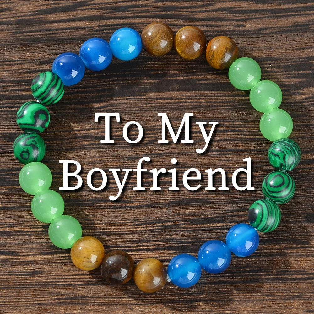 ✨ Natural Crystal Gemstone Bracelet – Meaningful Anniversary Gift for Boyfriends, Perfect for Daily Wear & Special Occasions style A