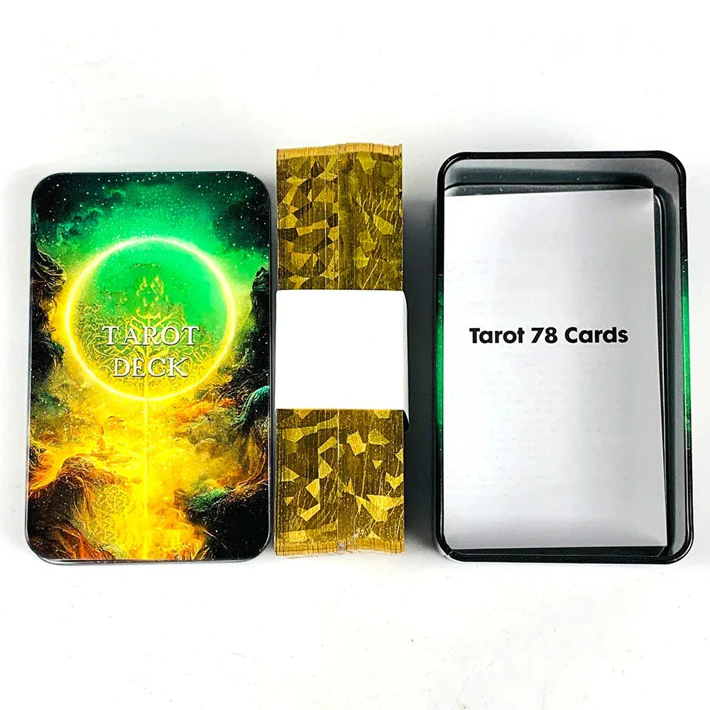 High-Quality Tarot Deck in Tin Box - 78 Gilded Cards with Guidebook for Divination, Games, and Holiday Fun