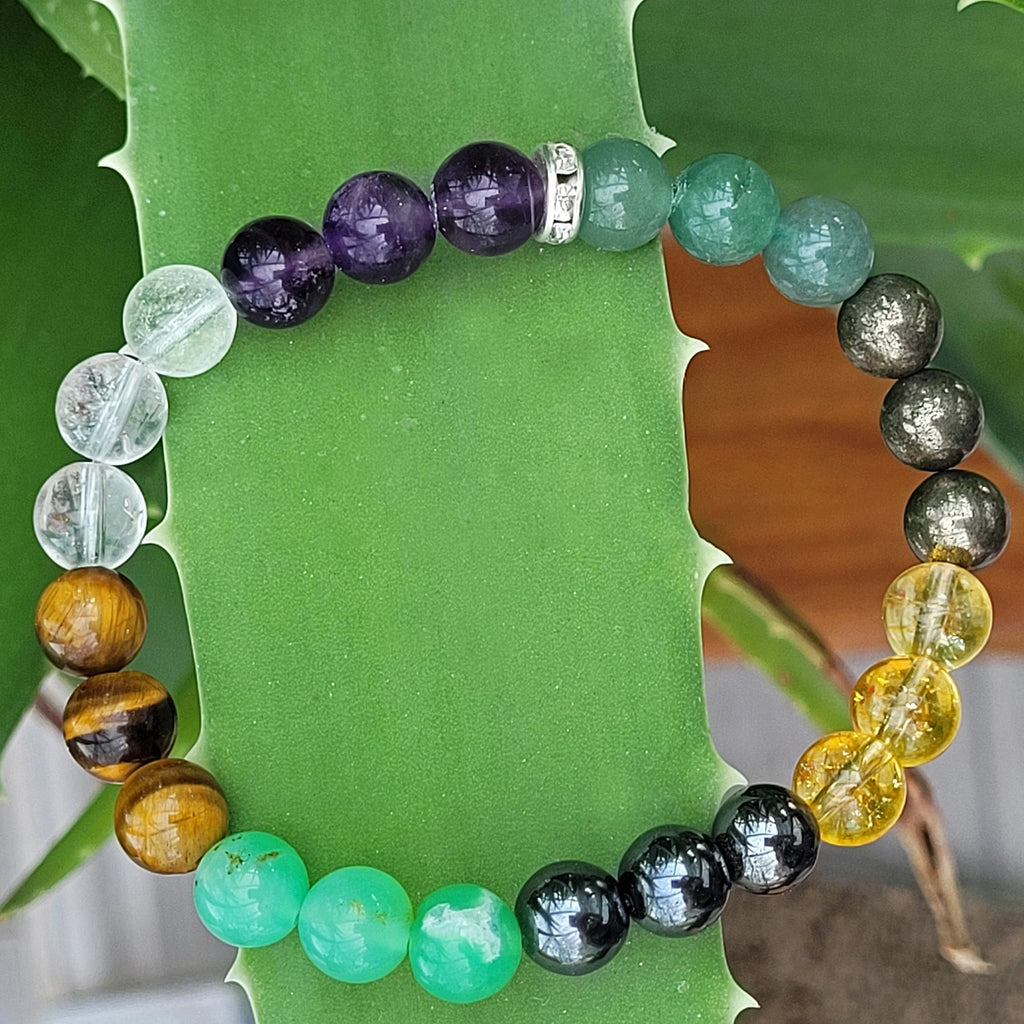 ✨ Money Wealth Bracelet – Vibrant 8-Color Beaded Elastic Bracelet for Prosperity and Style