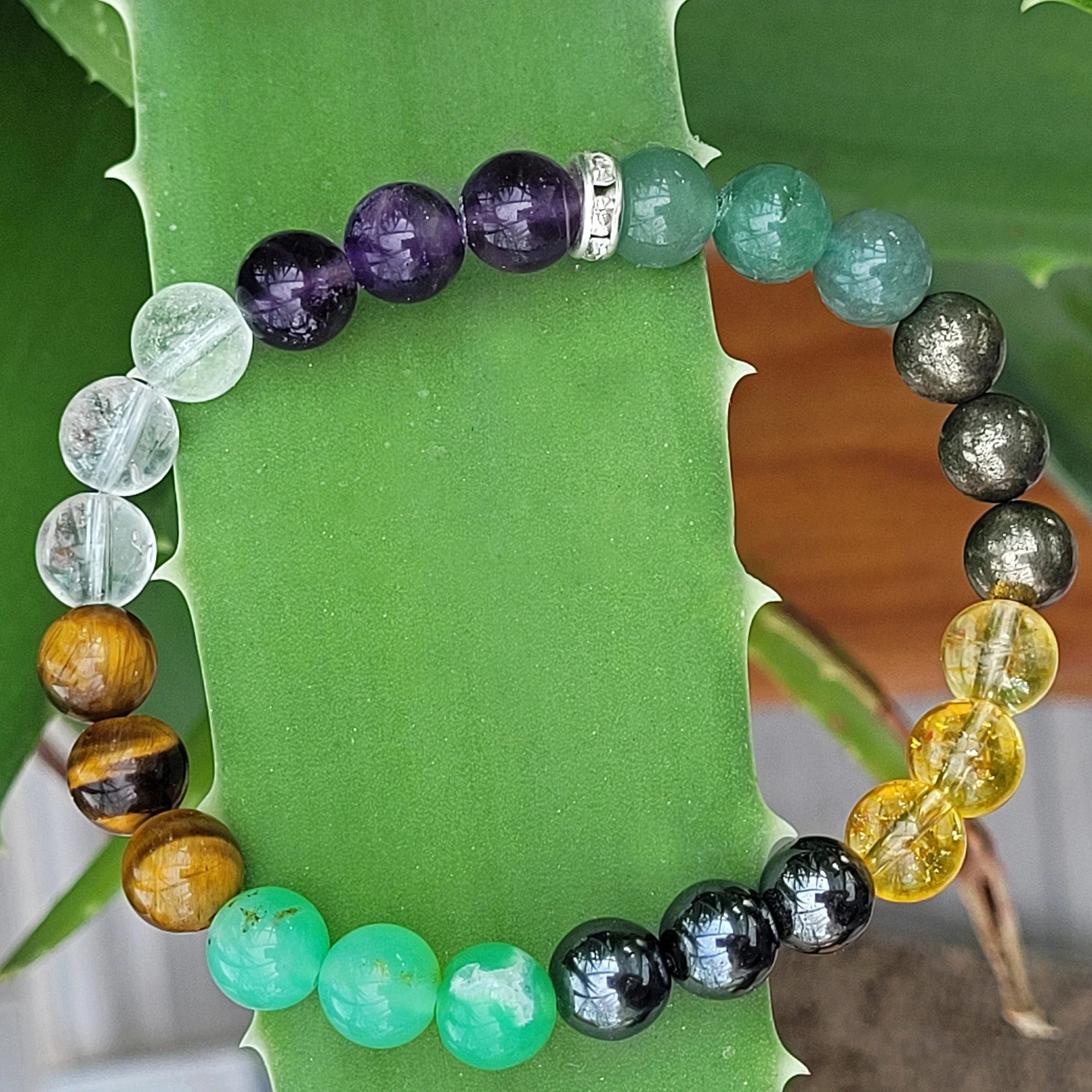 ✨ Money Wealth Bracelet – Vibrant 8-Color Beaded Elastic Bracelet for Prosperity and Style